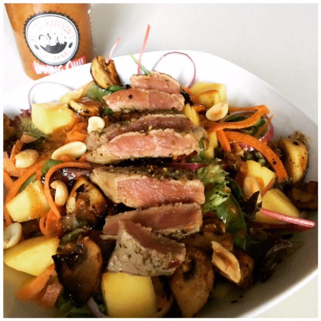 Beef Salad with peanut dressing