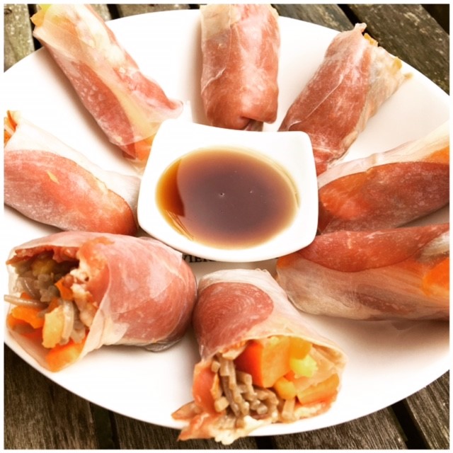 Summerrolls with smoked duck