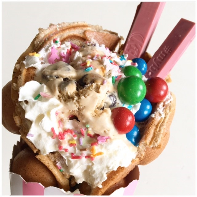 Icecream bubble waffle cone