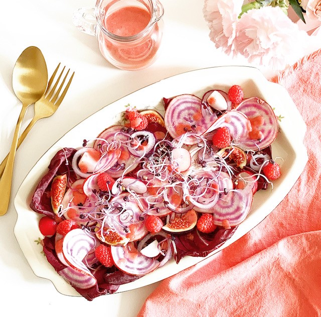 Pink Salad with Raspberry Vinaigrette