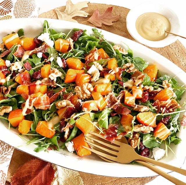 Autumn Salad with Maple Tahini Dressing
