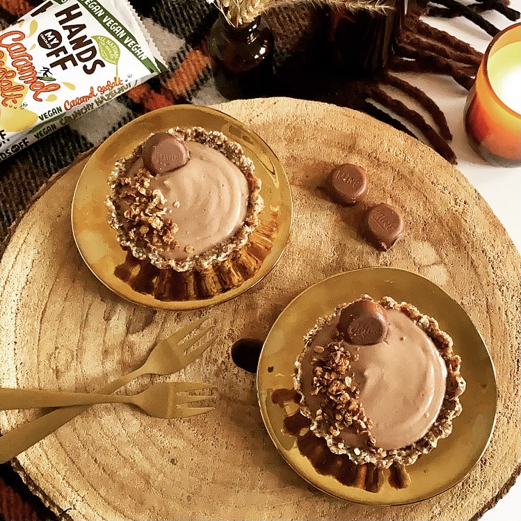 Silky Caramel Seasalt Chocolate Tarts (vegan)